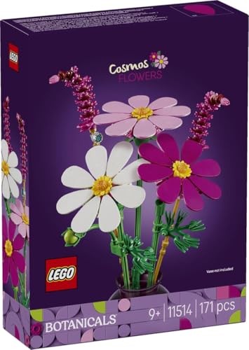 Lego 11514 Botanical Cosmos Flower Toy, Birthday Gift, Blocks, Girls, Boys, Children, 9, 10, 11 Years, Elementary School, Decorative Plant, Faux Green