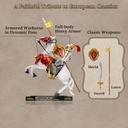 Medieval Knight Building Block Set with Armored Warhorse, Poseable, 12.2 Inches