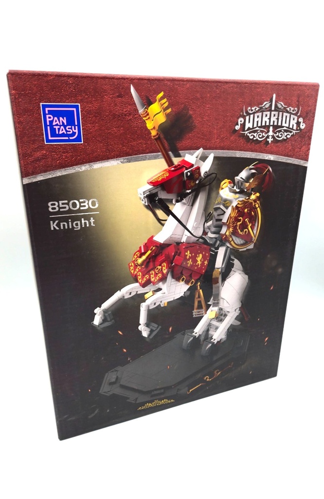 Medieval Knight Building Block Set with Armored Warhorse, Poseable, 12.2 Inches