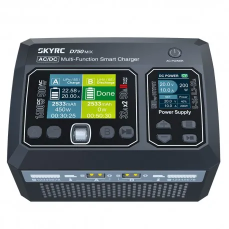 [SK-100201] Chargeur SkyRC D750 MIX double AC/DC 32 A LiPo 1-8S