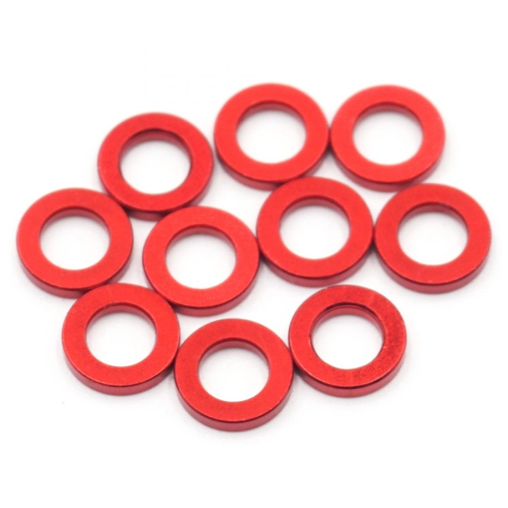 [XP-10240] Cales Xpress aluminium 3 x 5,5 x 1,0 mm rouges (10 pcs)