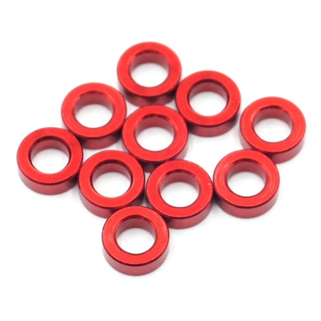 [XP-10241] Cales Xpress aluminium 3 x 5,5 x 2,0 mm rouges (10 pcs)