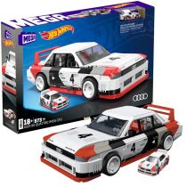 MEGA Hot Wheels Collectible Car Building Toy  973 Brick Pieces  1:15 Scale  Audi 90 Quattro IMSA GTO  with Die Cast Model