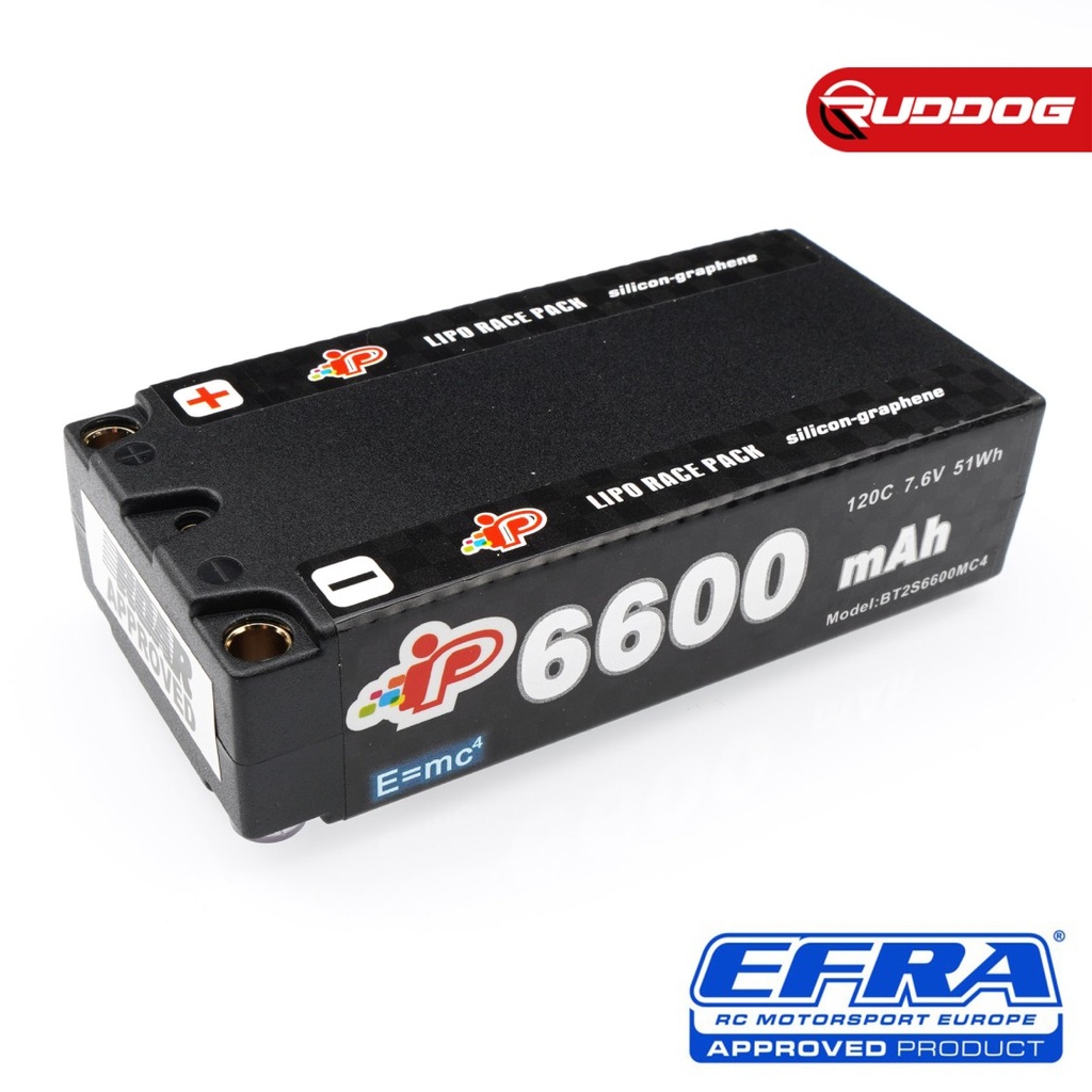 [IP-BT2S6600MC4] Batterie LiHV Intellect MC4 Graphene 2S 7,6 V 6600 mAh 120C Shorty