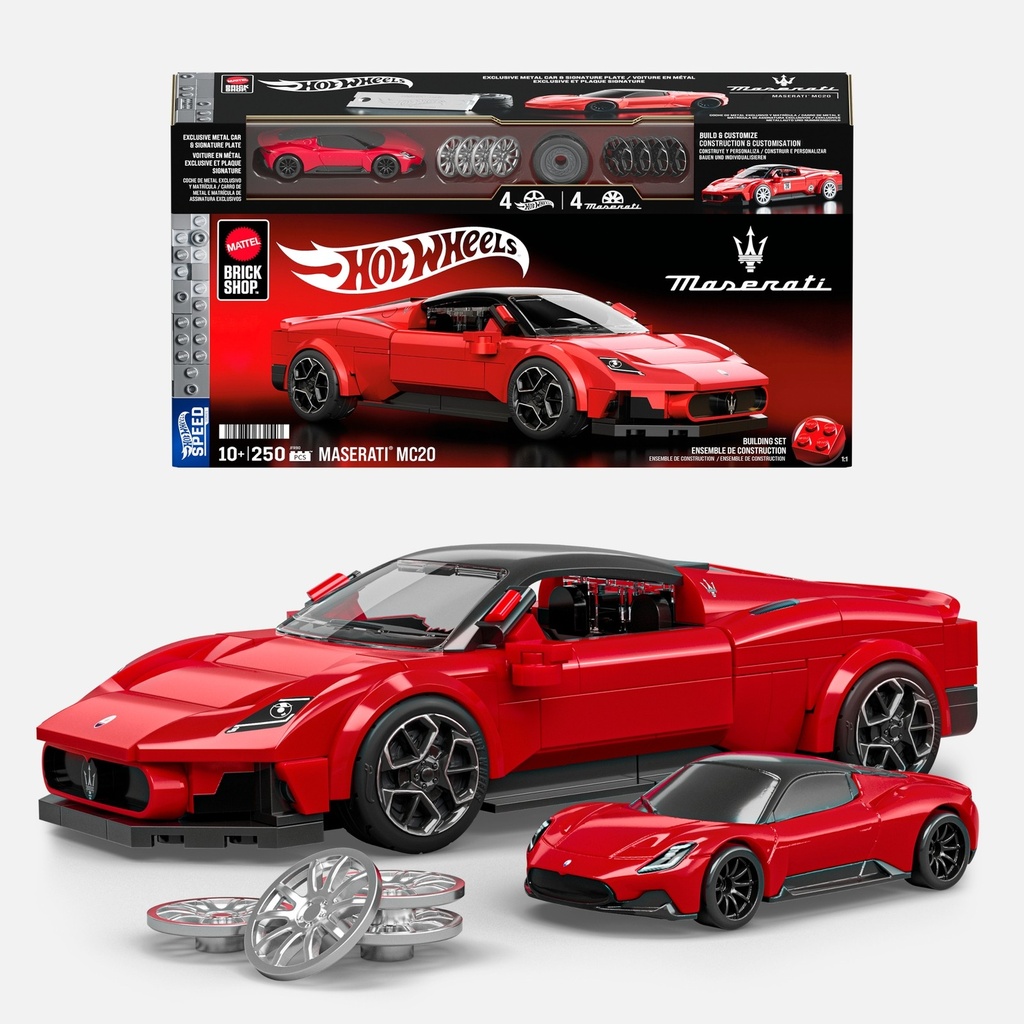 [249957] Mattel Brick Shop Hot Wheels Speed Maserati MC20 Building Set