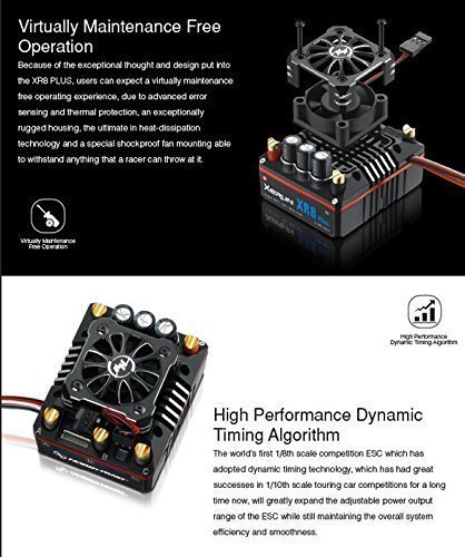[HW30113300] Hobbywing Xerun XR8 Plus Variateur Brushless Sensored 200A (noir) HW30113300