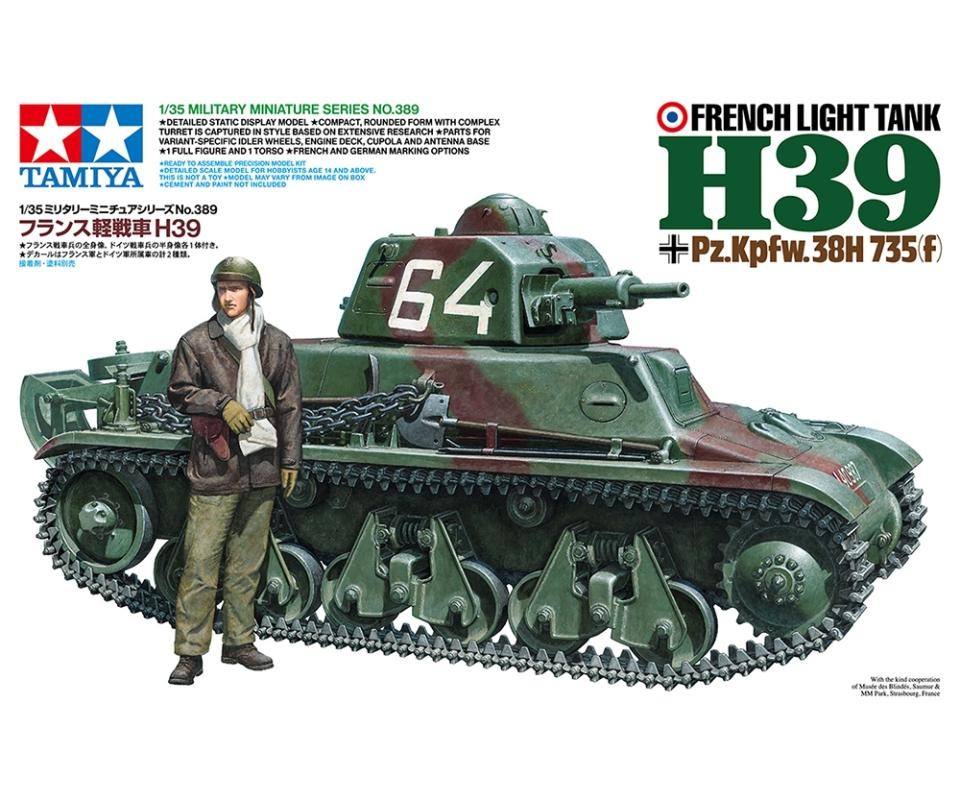 TAMIYA 35389 1:35 French Lt. Panzer H39 (1) Model Building Plastic Kit Hobby Crafts Tank Kit Military Kit Tank 1:35 Stand Model Building Mould