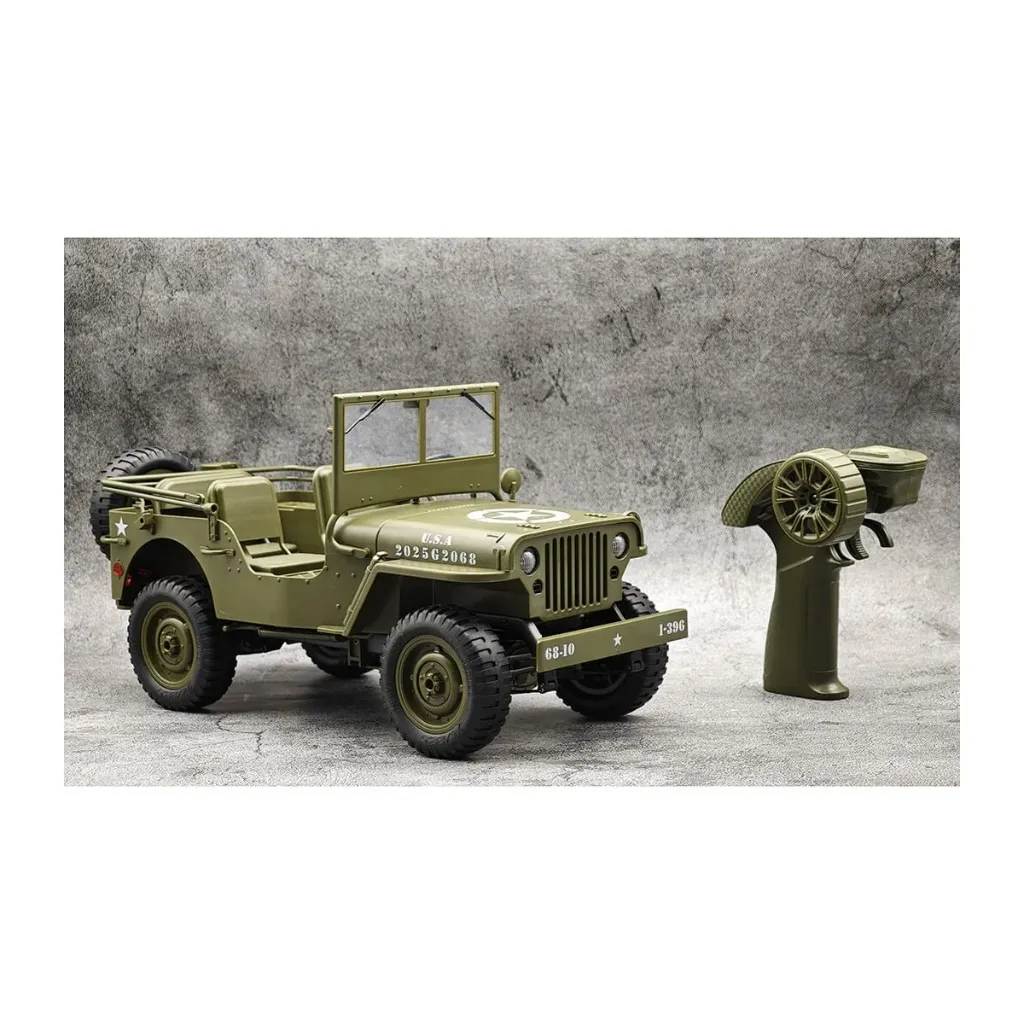 [EZ-G2068] Jeep Willys militaire 4wd avec éclairage 1/10 RTR E-Zee RC