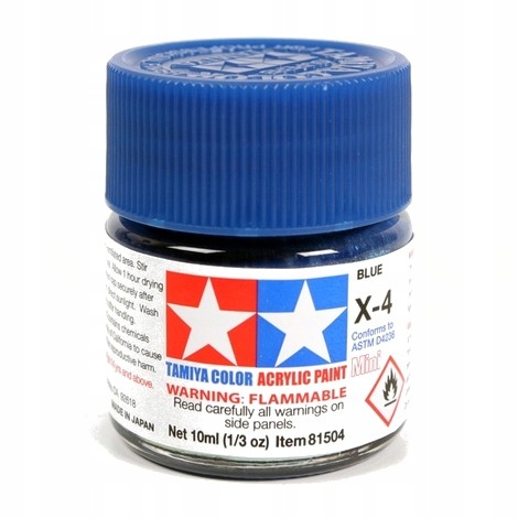 Tamiya Acrylic Mini X-4 Blue 10mL Paint 81504