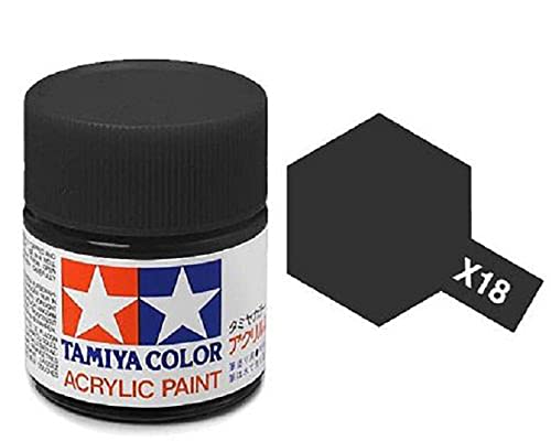 [X18] Tamiya 10ml Acrylic Paint Mini X-18 Semi Gloss Black 81518