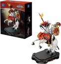 Medieval Knight Building Block Set with Armored Warhorse, Poseable, 12.2 Inches