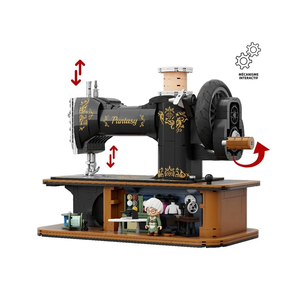 [85028] Set de Construction Pantasy Retro Collection - Hand Crank Sewing Machine (31 cm)