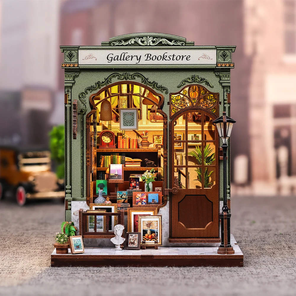 [252017] Maison miniature Cutebee Galerie Librairie, 246 pièces, éclairage LED (252017)