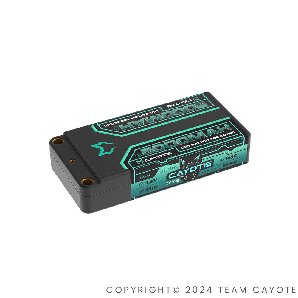 Batterie LiPo CAYOTE Racing 5000 mAh 2S Shorty 7,6 V 145C (CA-502S145)