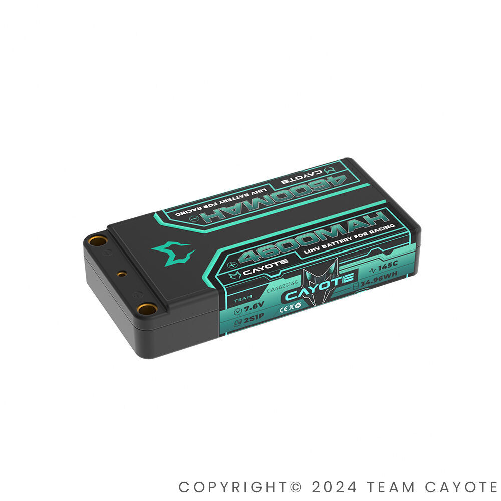 [CA-462S145-3PACK] Pack 3 batteries LiPo CAYOTE Racing 4600 mAh 2S Shorty 7,6 V 145C (CA-462S145-3PACK)