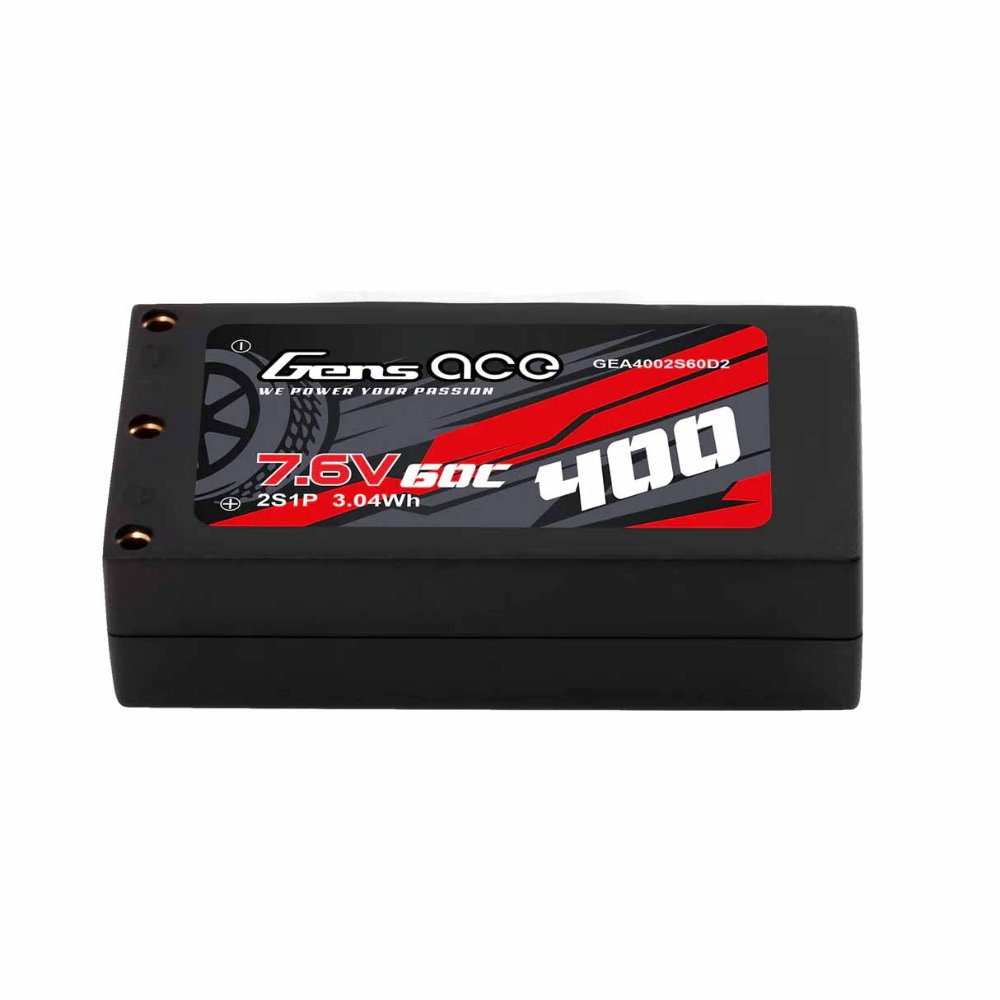 [GEA4002S60D2] Batterie LiPo Gens Ace Mini 2S HV 7,6 V 400 mAh 60C JST (GEA4002S60D2)