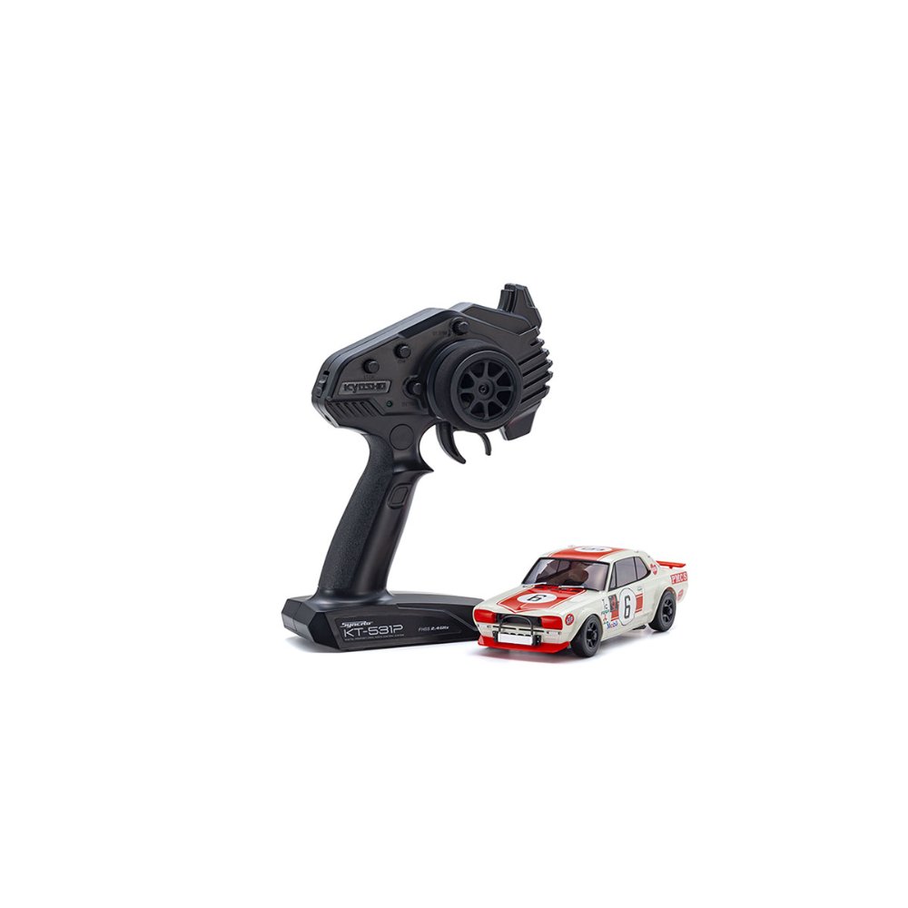 [32643R] Kyosho Mini-Z AWD Nissan Skyline 2000GT-R KPGC10 Racing ’72 rouge n°6 readyset (32643R)