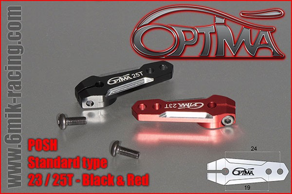 Optima palonnier de servo alu 25T standard – noir (POSH025B)