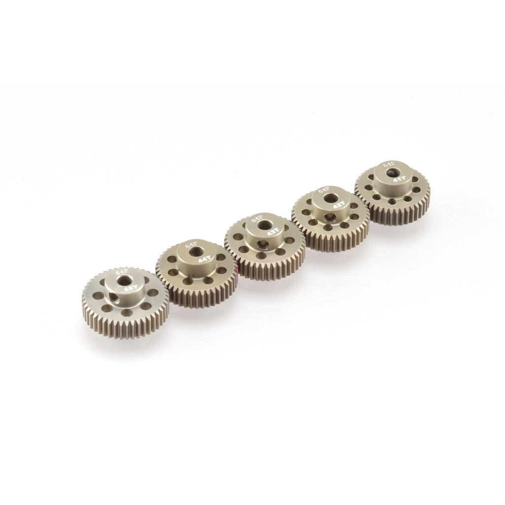 Pignons moteur RUDDOG 64dp aluminium 41 à 45T (5 pcs)
