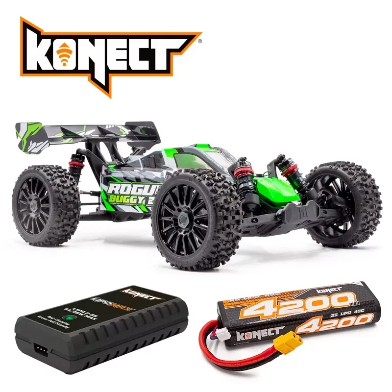 Hobbytech Rogue Buggy 2.0 vert – buggy 1/8 brushless RTR (pack accu et chargeur)